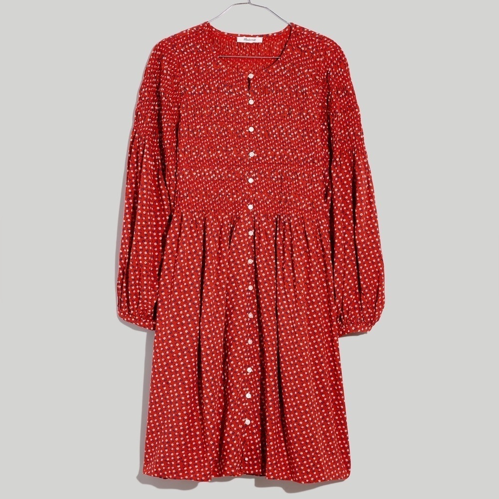 Madewell Challis Button-Front Mini Dress in Tiny Daisy - Size XXS - Picture 5 of 8